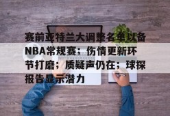 体育娱乐平台-包含赛前亚特兰大调整名单以备NBA常规赛；伤情更新环节打磨；质疑声仍在；球探报告显示潜力的词条
